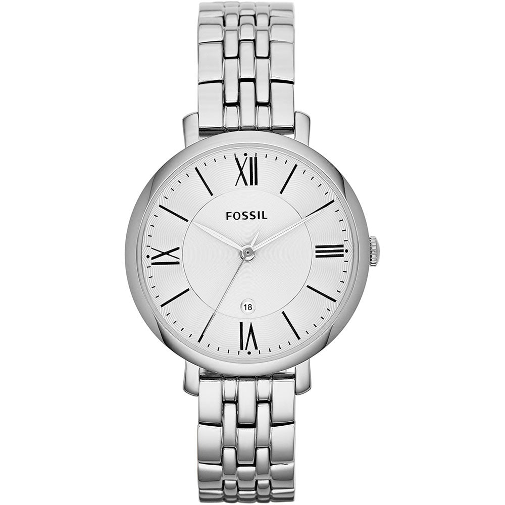 Fossil Jacqueline White Dial Silver Steel Strap Watch for Women - ES3433 Watches Fossil   