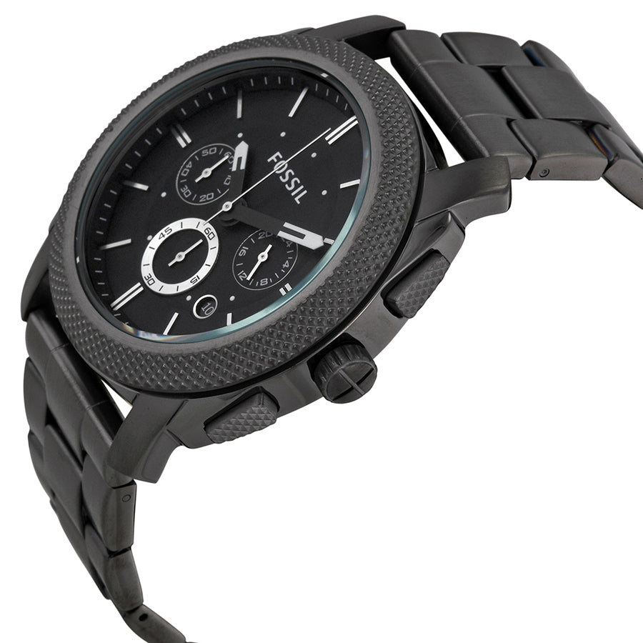 Fossil Machine Chronograph Black Dial Black Steel Strap Watch for Men - FS4662 Watches Fossil   