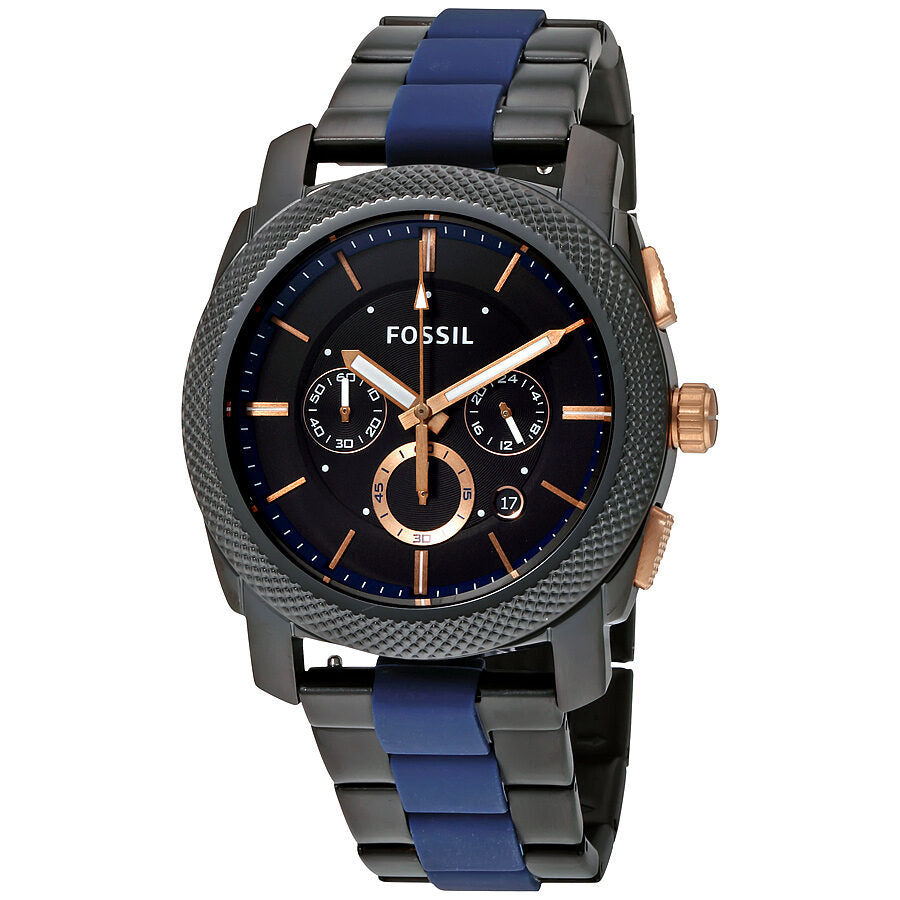 Fossil Machine Chronograph Black Dial Two Tone Steel Strap Watch for Men - FS5164 Watches Fossil   