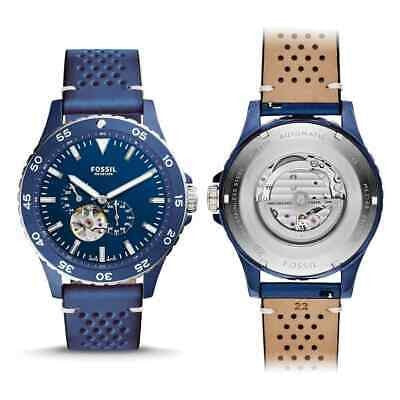 Fossil Crewmaster Sports Automatic Blue Dial Blue Rubber Strap Watch for Men - ME3149 Watches Fossil   