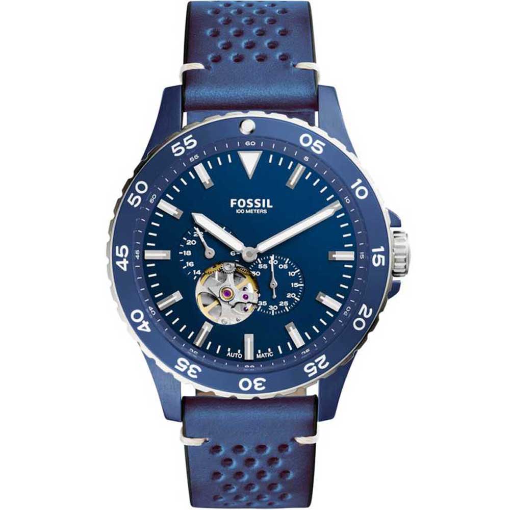 Fossil Crewmaster Sports Automatic Blue Dial Blue Rubber Strap Watch for Men - ME3149 Watches Fossil   