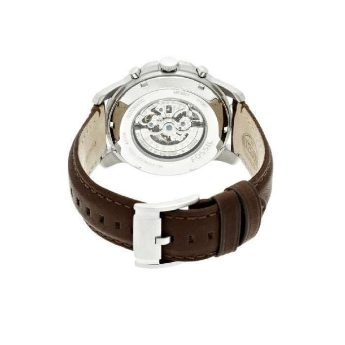 Fossil Grant Automatic White Dial Brown Leather Strap Watch for Men -  ME3027 Watches Fossil   