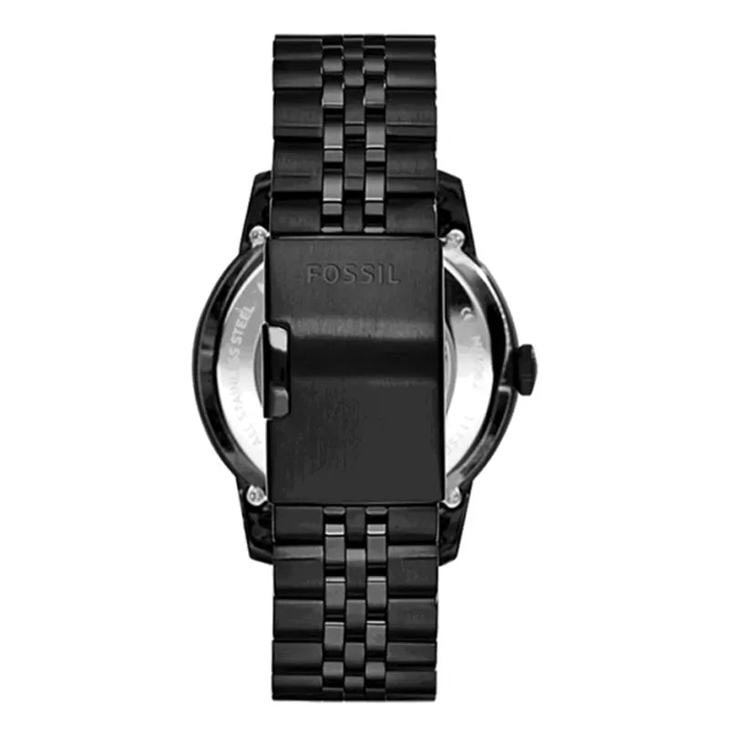 Fossil Townsman Mechanical Black Dial Black Steel Strap Watch for Men -  ME1136 Watches Fossil   