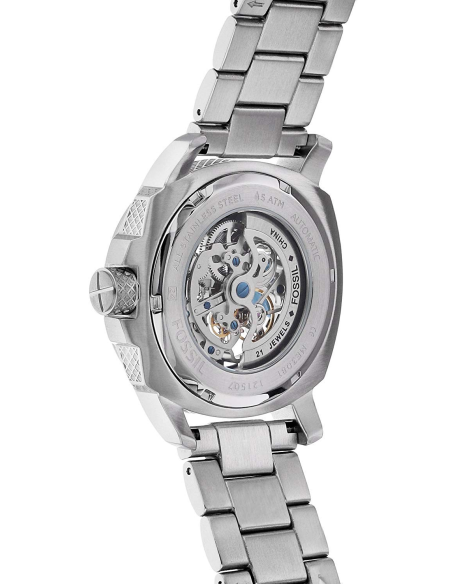 Fossil Modern Machine Automatic Silver Dial Silver Steel Strap Watch for Men - ME3081 Watches Fossil   