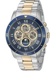 Fossil Grant Sport Automatic Skeleton Blue Dial Two Tone Steel Strap Watch for Men - ME3141 Watches Fossil   