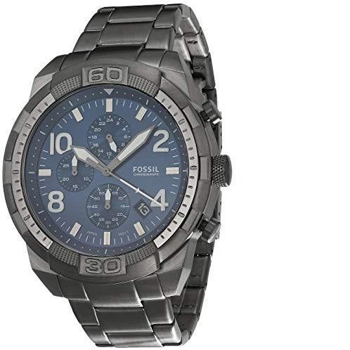 Fossil Bronson Chronograph Blue Dial Grey Steel Strap Watch for Men - FS5711 Watches Fossil   