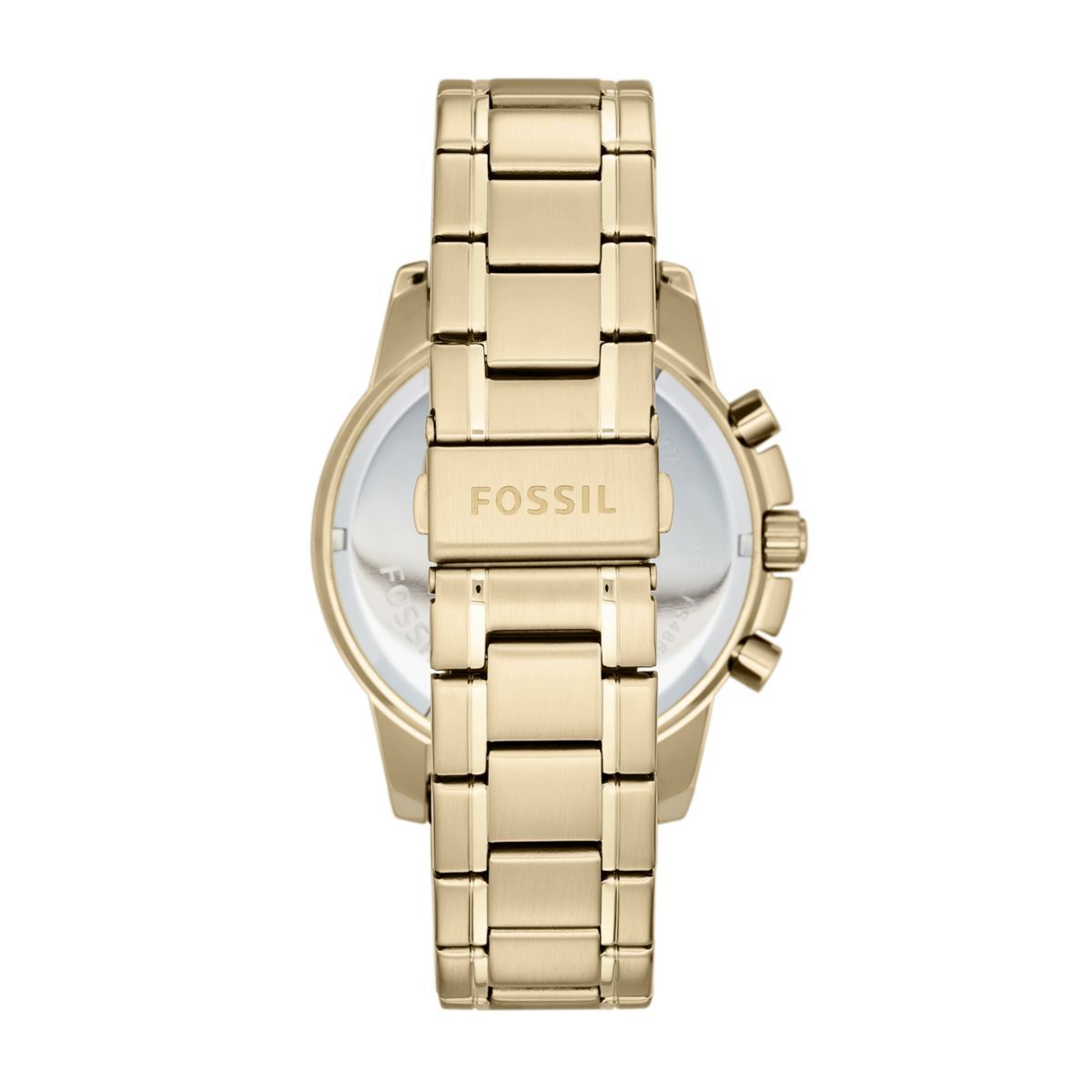 Fossil Dean Chronograph Champagne Dial Gold Steel Strap Watch for Men - FS4867 Watches Fossil   