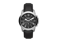 Fossil Grant Chronograph Black Dial Black Leather Strap Watch for Men - FS4812 Watches Fossil   