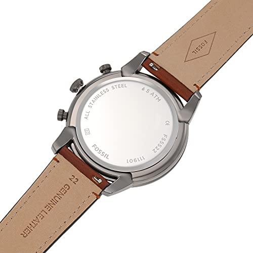 Fossil Townsman Chronograph Gray Dial Brown Leather Strap Watch for Men - FS5522 Watches Fossil   