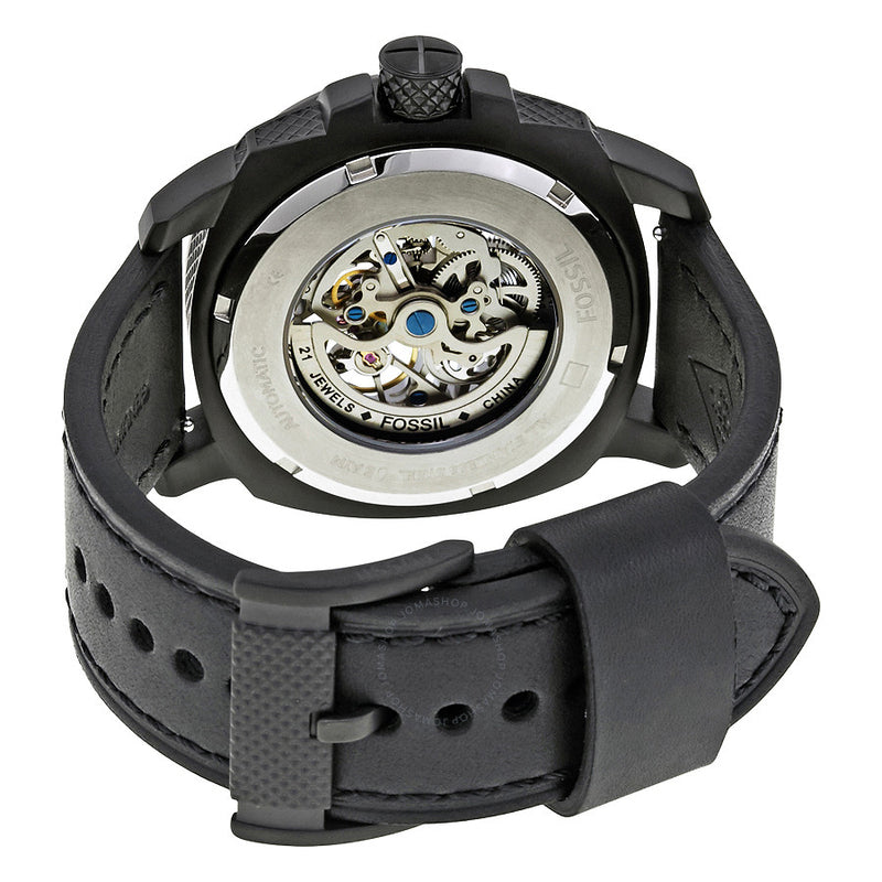 Fossil Modern Machine Automatic Skeleton Grey Dial Black Steel Strap Watch for Men - ME3134 Watches Fossil   
