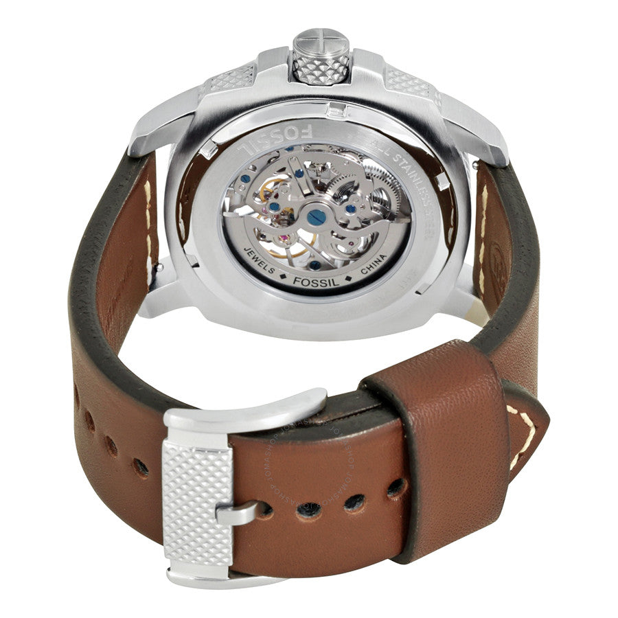 Fossil Modern Machine Automatic Skeleton White Dial Brown Leather Strap Watch for Women - ME3083 Watches Fossil   