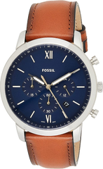 Fossil Neutra Chronograph Blue Dial Brown Leather Strap Watch for Men - FS5453 Watches Fossil   