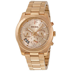 Fossil Boyfriend Multifunction Rose Gold Dial Rose Gold Steel Strap Watch for Women - ES3885 Watches Fossil   