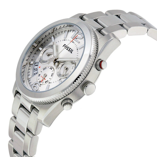 Fossil Boyfriend Chronograph Silver Dial Silver Steel Strap Watch for Women - ES2198 Watches Fossil   