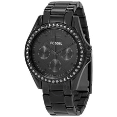 Fossil Riley Multifunction Black Dial Black Steel Strap Watch for Women - ES4519 Watches Fossil   