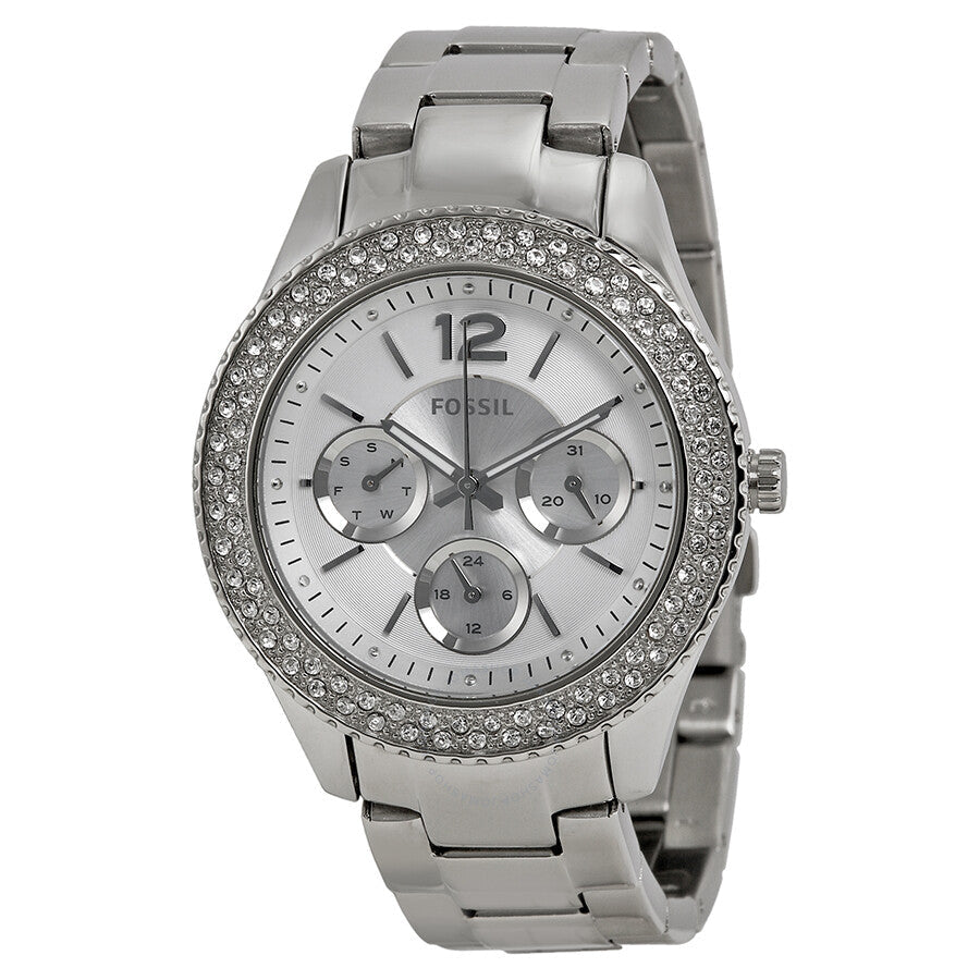 Fossil Stella Silver Dial Silver Steel Strap Watch for Women - ES3588 Watches Fossil   