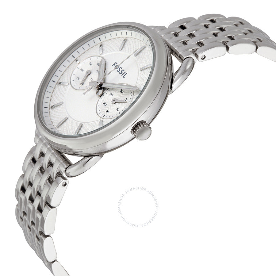 Fossil Jacqueline Multi-Function Mother of Pearl Dial Silver Steel Strap Watch for Women - ES3755 Watches Fossil   