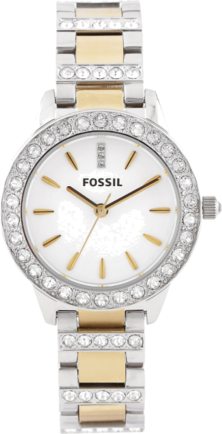 Fossil Jesse White Dial Two Tone Steel Strap Watch for Women - ES2409 Watches Fossil   