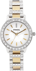 Fossil Jesse White Dial Two Tone Steel Strap Watch for Women - ES2409 Watches Fossil   