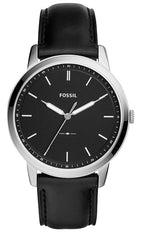 Fossil The Minimalist Three Hand Black Dial Black Leather Strap Watch for Men - FS5398 Watches Fossil   