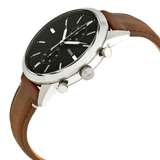 Fossil Townsman Chronograph Black Dial Brown Leather Strap Watch for Men  - FS5280 Watches Fossil   