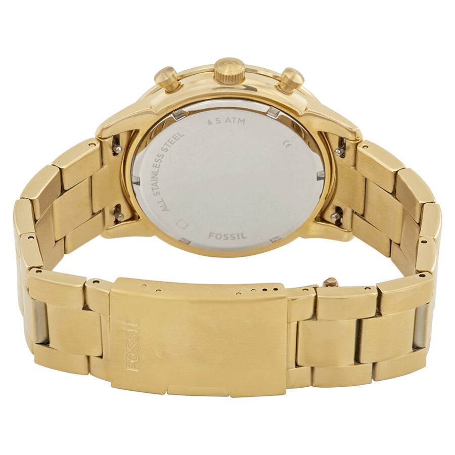 Fossil Townsman Chronograph White Dial Gold Steel Strap Watch for Men - FS5348 Watches Fossil   