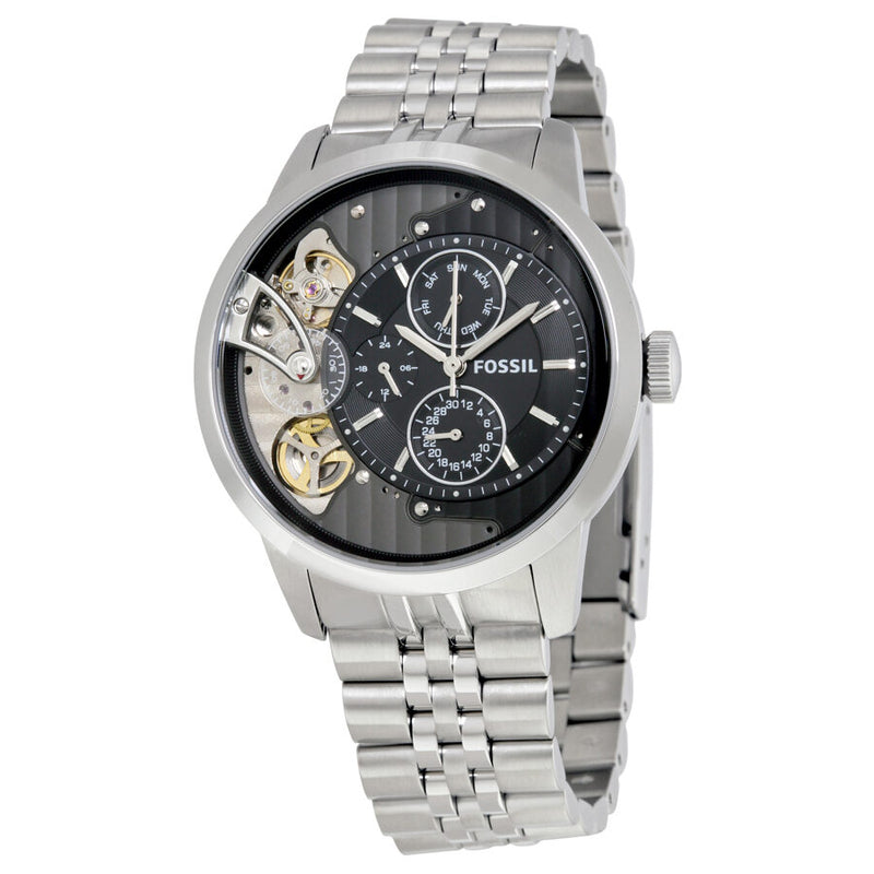 Fossil Townsman Multifunction Black Dial Silver Steel Strap Watch for Men - ME1135 Watches Fossil   