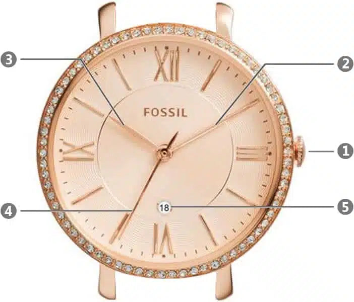 Fossil Jacqueline Rose Gold Dial Rose Gold Steel Strap Watch for Women - ES3632 Watches Fossil   