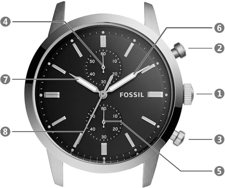 Fossil Townsman Multifunction Black Dial Black Leather Strap Watch for Men - FS5396 Watches Fossil   