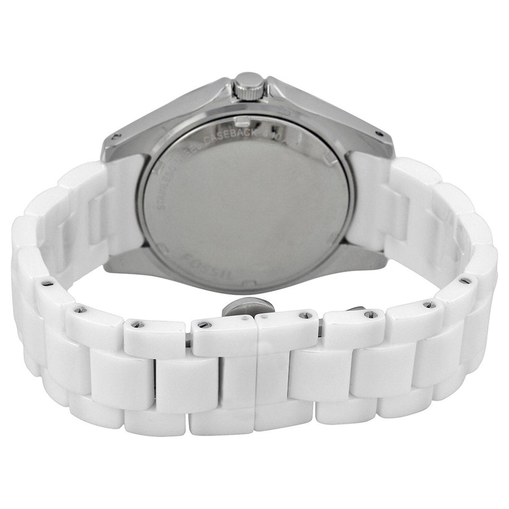 Fossil Ceramic White Dial White Steel Strap Watch for Women - CE1002 Watches Fossil   