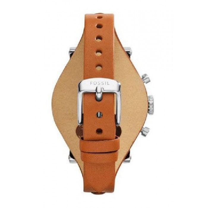 Fossil Original Boyfriend Sport Chronograph Beige Dial Brown Leather Strap Watch for Women - ES4046 Watches Fossil   