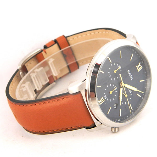 Fossil Neutra Chronograph Blue Dial Brown Leather Strap Watch for Men - FS5453 Watches Fossil   