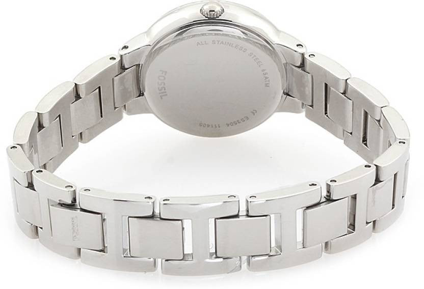 Fossil Virginia Pink Dial Silver Steel Strap Watch for Women - ES3504 Watches Fossil   