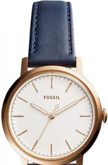 Fossil The Minimalist Slim White Dial Blue Leather Strap Watch for Men - FS5371 Watches Fossil   