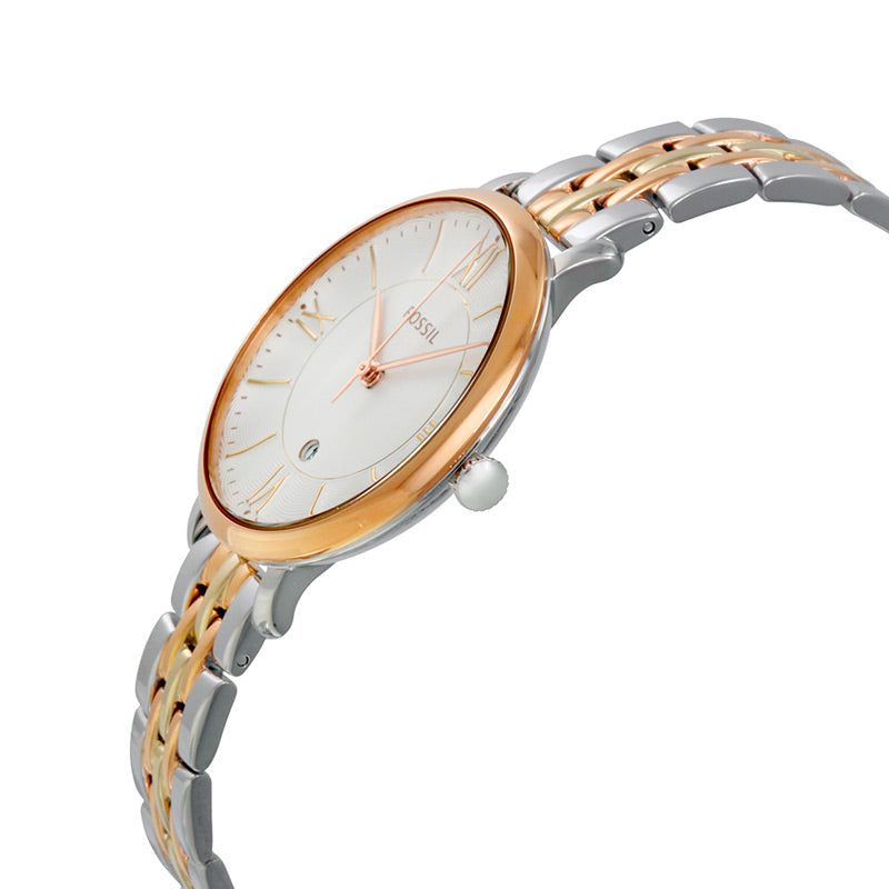 Fossil Jacqueline White Dial Two Tone Steel Strap Watch for Women - ES3844 Watches Fossil   