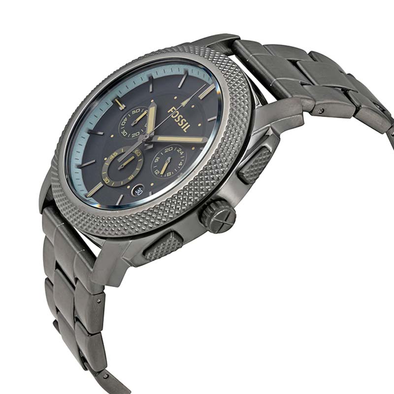 Fossil Machine Chronograph Grey Dial Grey Steel Strap Watch for Men - FS5172 Watches Fossil   