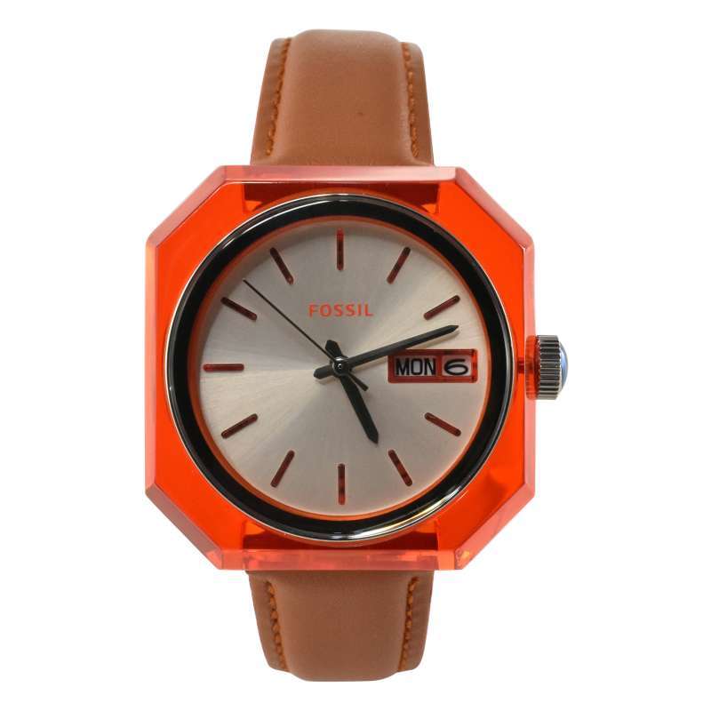 Fossil Candy White Dial Brown Leather Strap Watch for Women - ES3537 Watches Fossil   