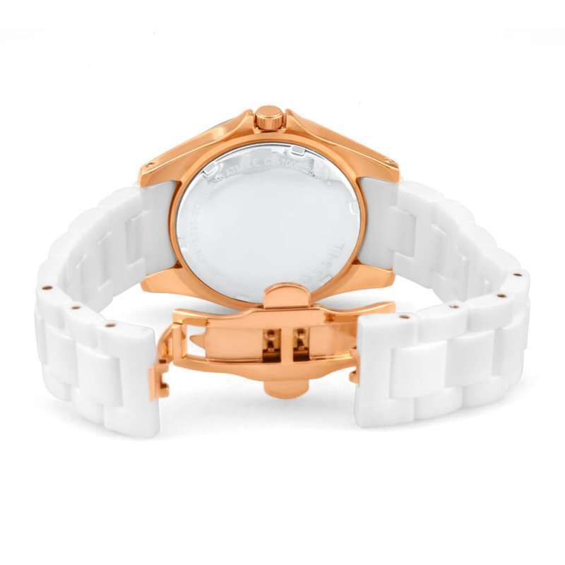 Fossil Ceramic Multifunction White Dial White Steel Strap Watch for Women - CE1006 Watches Fossil   