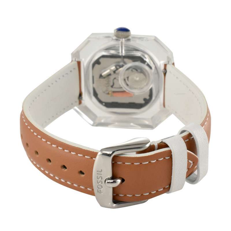 Fossil Candy White Dial Brown Leather Strap Watch for Women - ES3538 Watches Fossil   