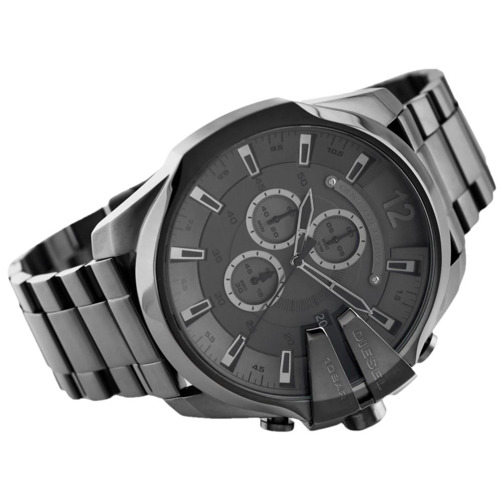 Diesel Mega Chief Chronograph Grey Dial Gunmetal Men's Watch - DZ4282 Watches Diesel   