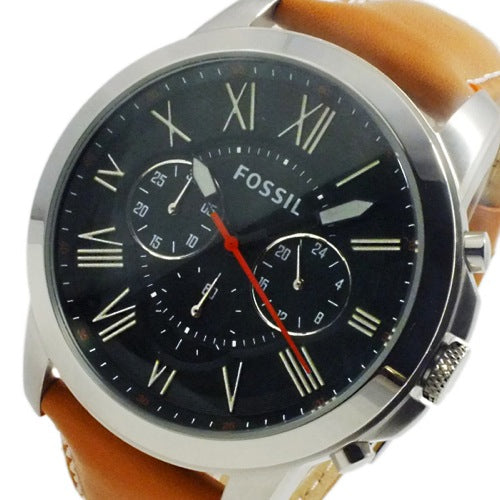 Fossil Grant Chronograph Green Dial Brown Leather Strap Watch for Men - FS4918 Watches Fossil   