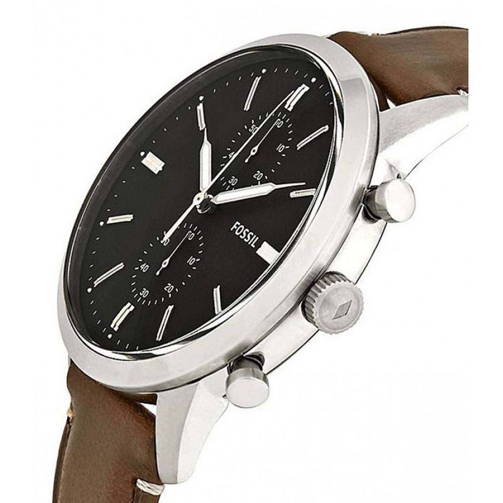 Fossil Townsman Chronograph Black Dial Brown Leather Strap Watch for Men  - FS5280 Watches Fossil   