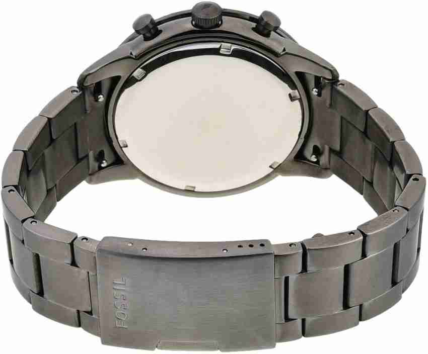 Fossil Townsman Chronograph Black Dial Silver Steel Strap Watch for Men - FS5349 Watches Fossil   