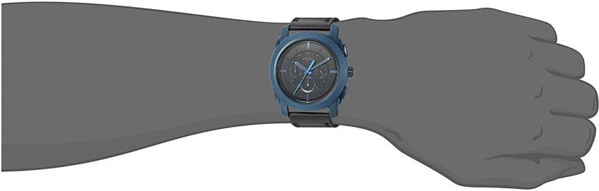 Fossil Machine Chronograph Black Dial Black Leather Strap Watch for Men - FS5361 Watches Fossil   