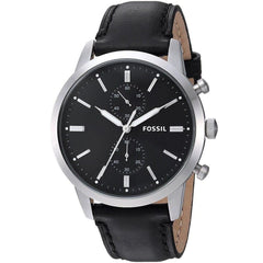 Fossil Townsman Multifunction Black Dial Black Leather Strap Watch for Men - FS5396 Watches Fossil   