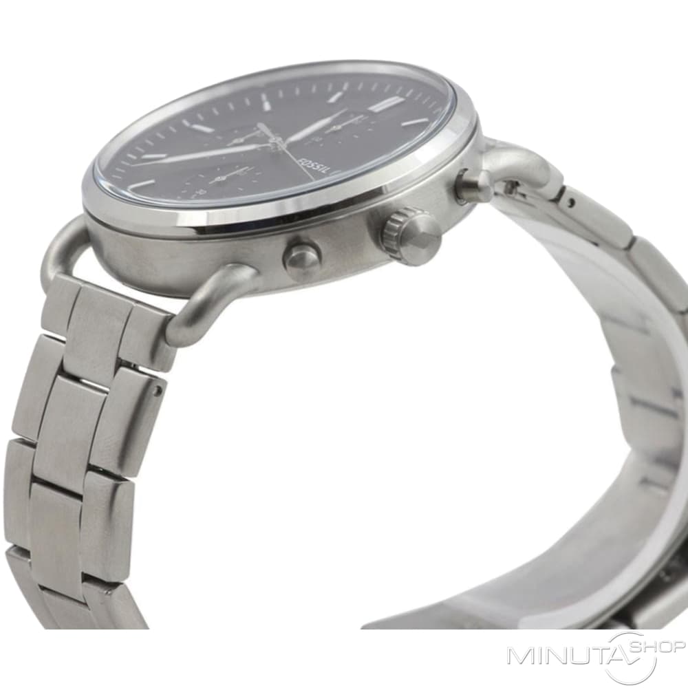 Fossil The Commuter Black Dial Silver Steel Strap Watch for Men - FS5399 Watches Fossil   