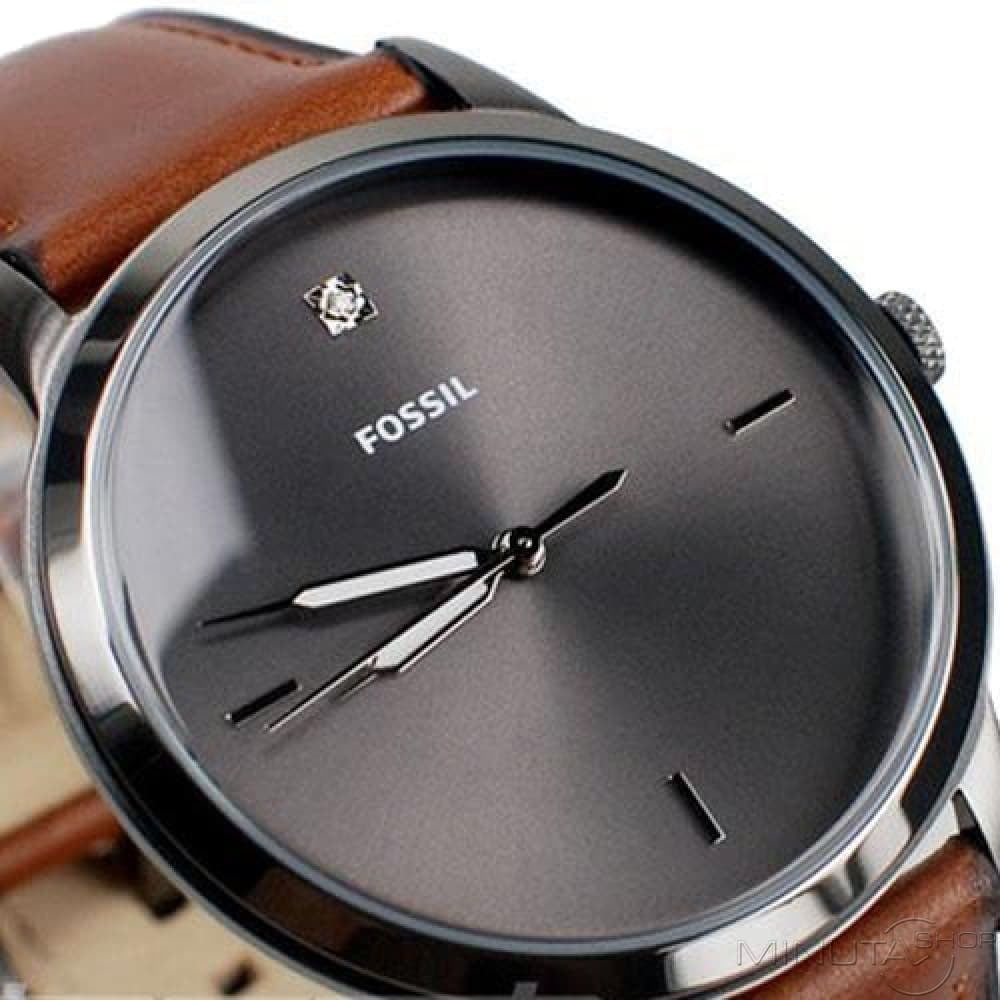 Fossil The Minimalist 3H Grey Dial Brown Leather Strap Watch for Men - FS5479 Watches Fossil   