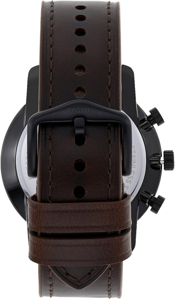 Fossil Goodwin Chronograph Brown Dial Brown Leather Strap Watch for Men - FS5529 Watches Fossil   