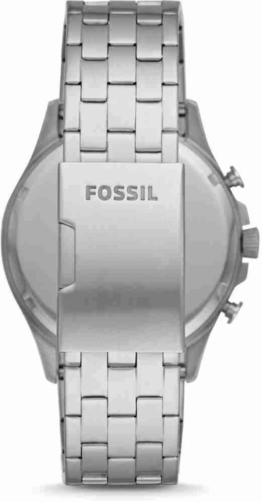 Fossil Forrester Chronograph Blue Dial Silver Steel Strap Watch for Men - FS5605 Watches Fossil   