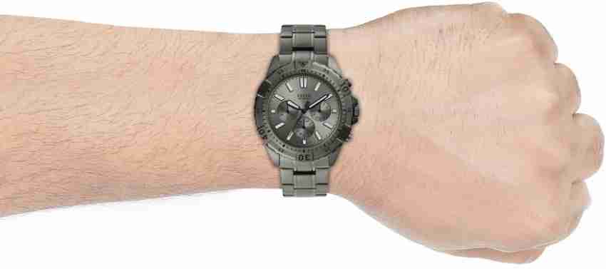 Fossil Garrett Chronograph Grey Dial Grey Steel Strap Watch for Men - FS5621 Watches Fossil   